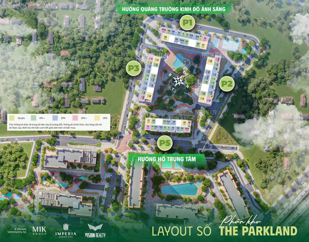 Mặt bằng tổng thể phân khu The Parkland